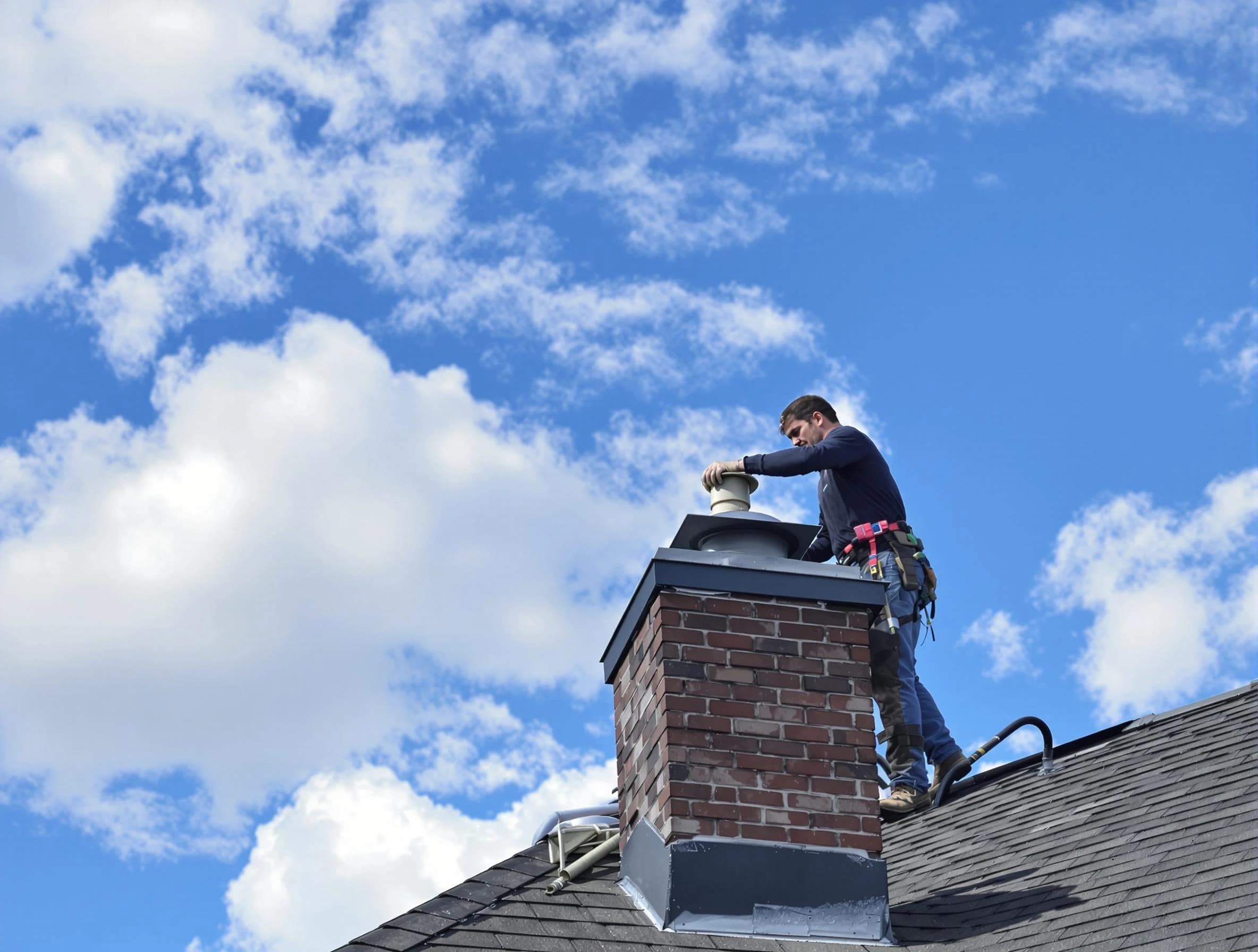 North Strabane Chimney Sweep installing a sturdy chimney cap in North Strabane, PA