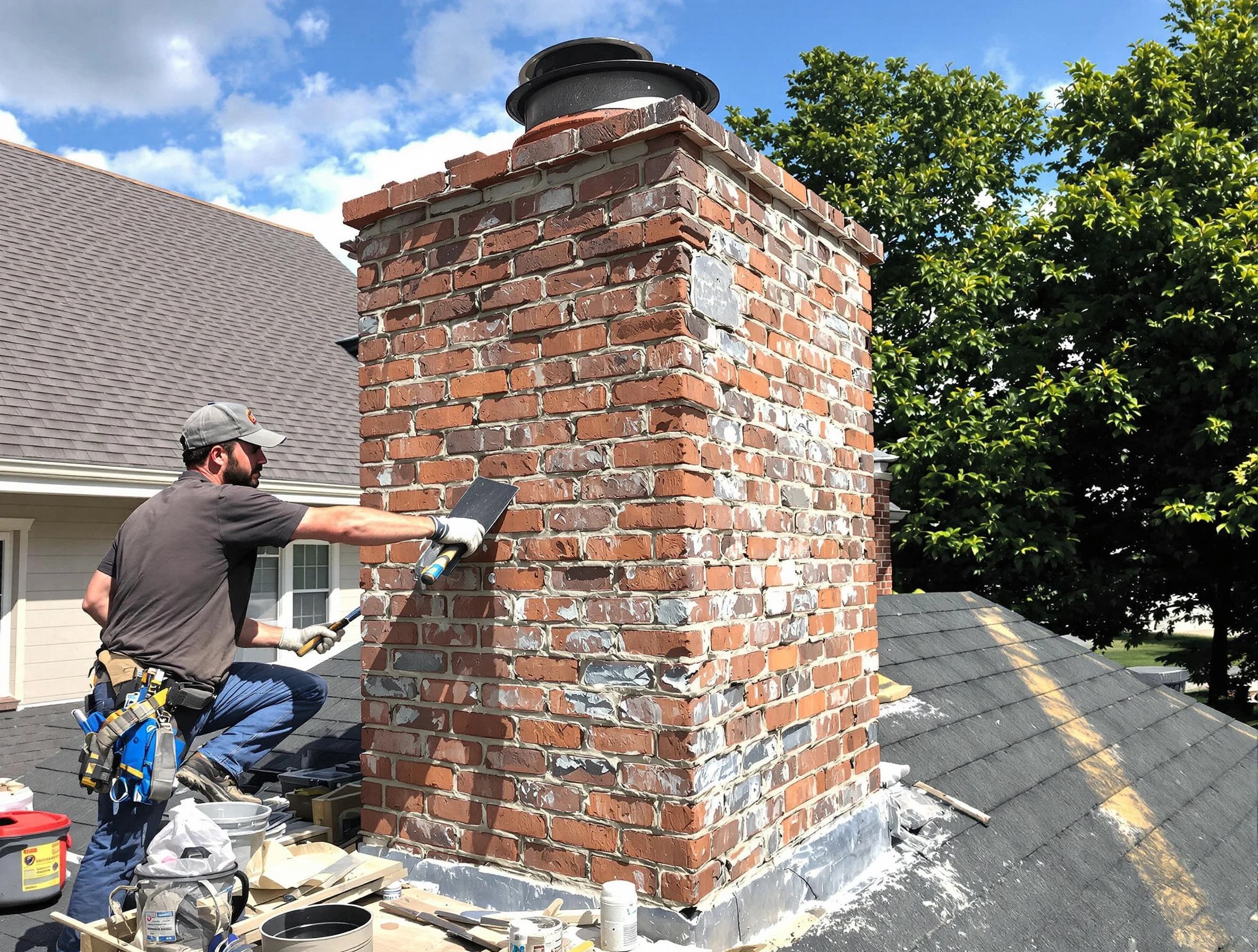 Completed chimney rebuild by North Strabane Chimney Sweep in North Strabane, PA