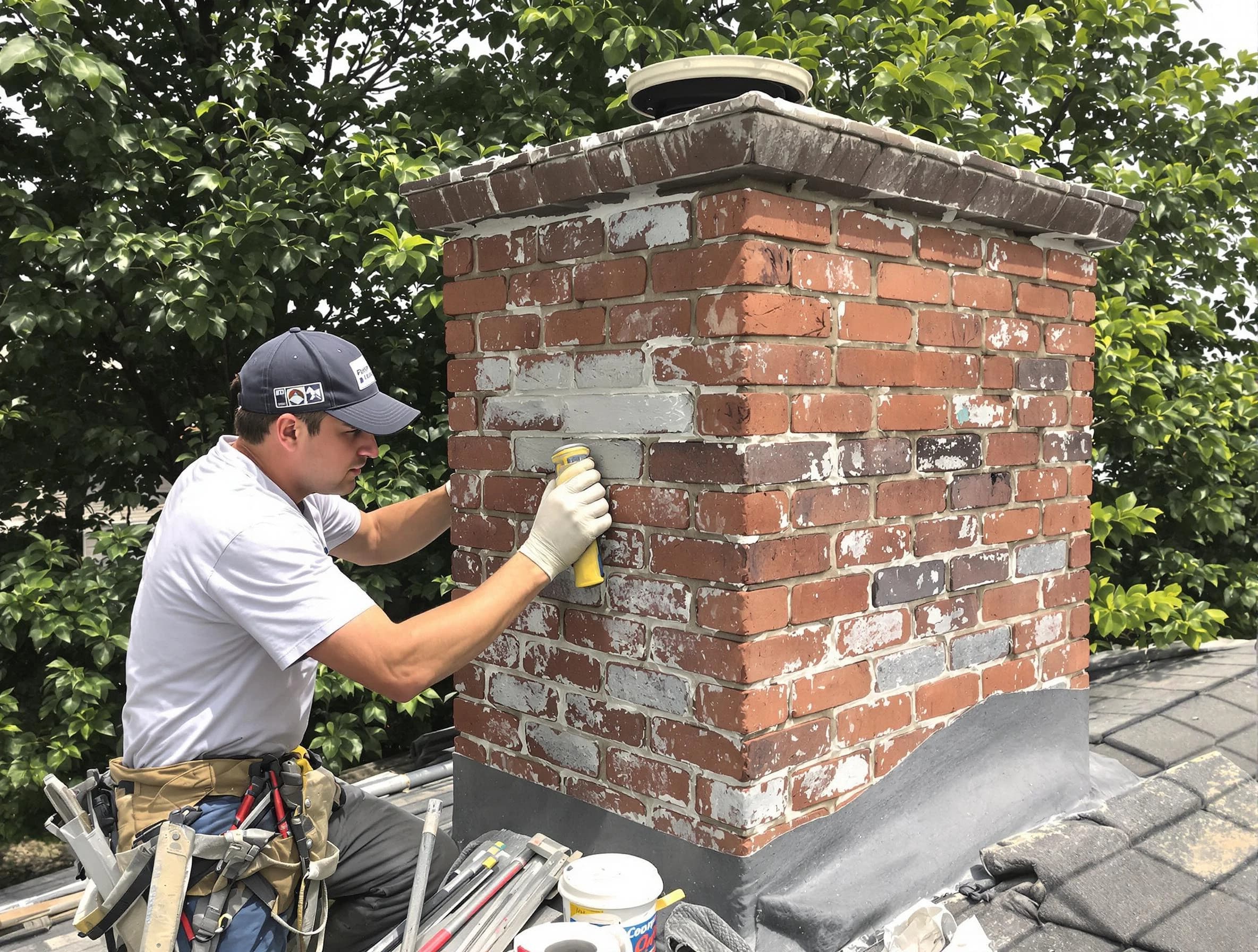 North Strabane Chimney Sweep restoring an aging chimney in North Strabane, PA