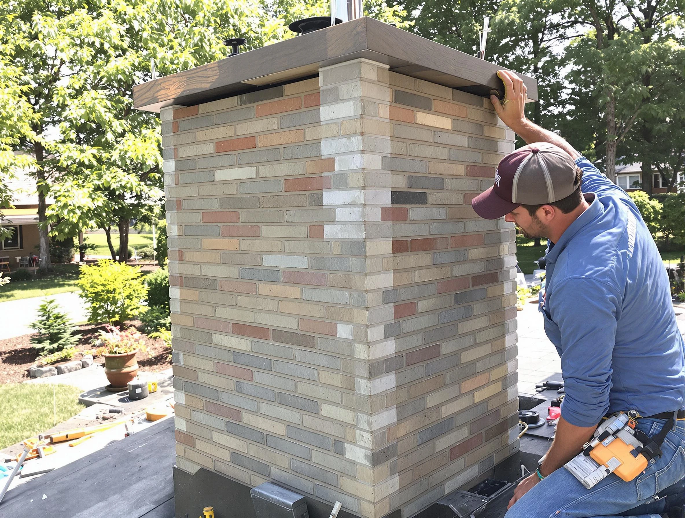 North Strabane Chimney Sweep completing a modern chimney remodel in North Strabane, PA