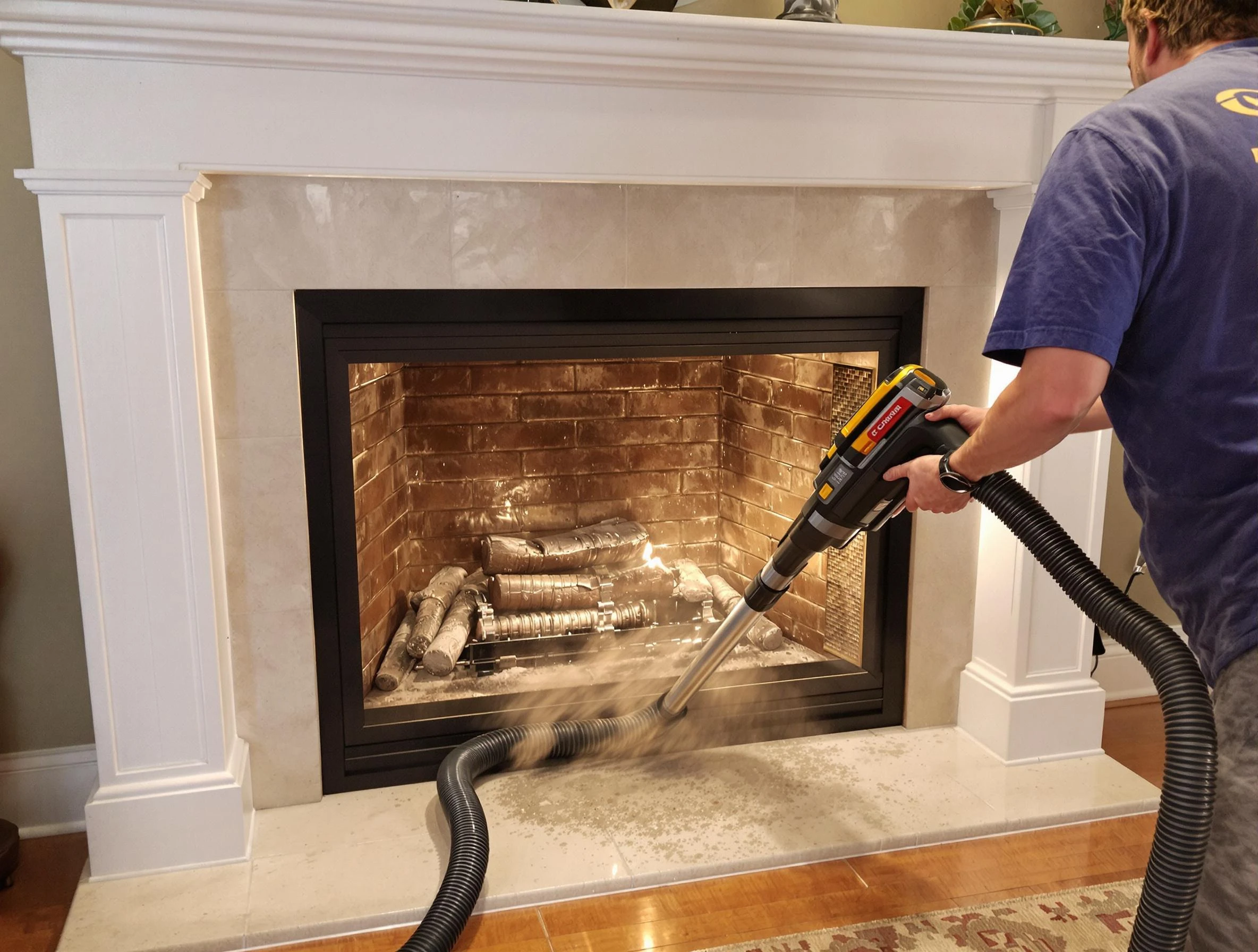 Fireplace cleaning performed by North Strabane Chimney Sweep in North Strabane, PA