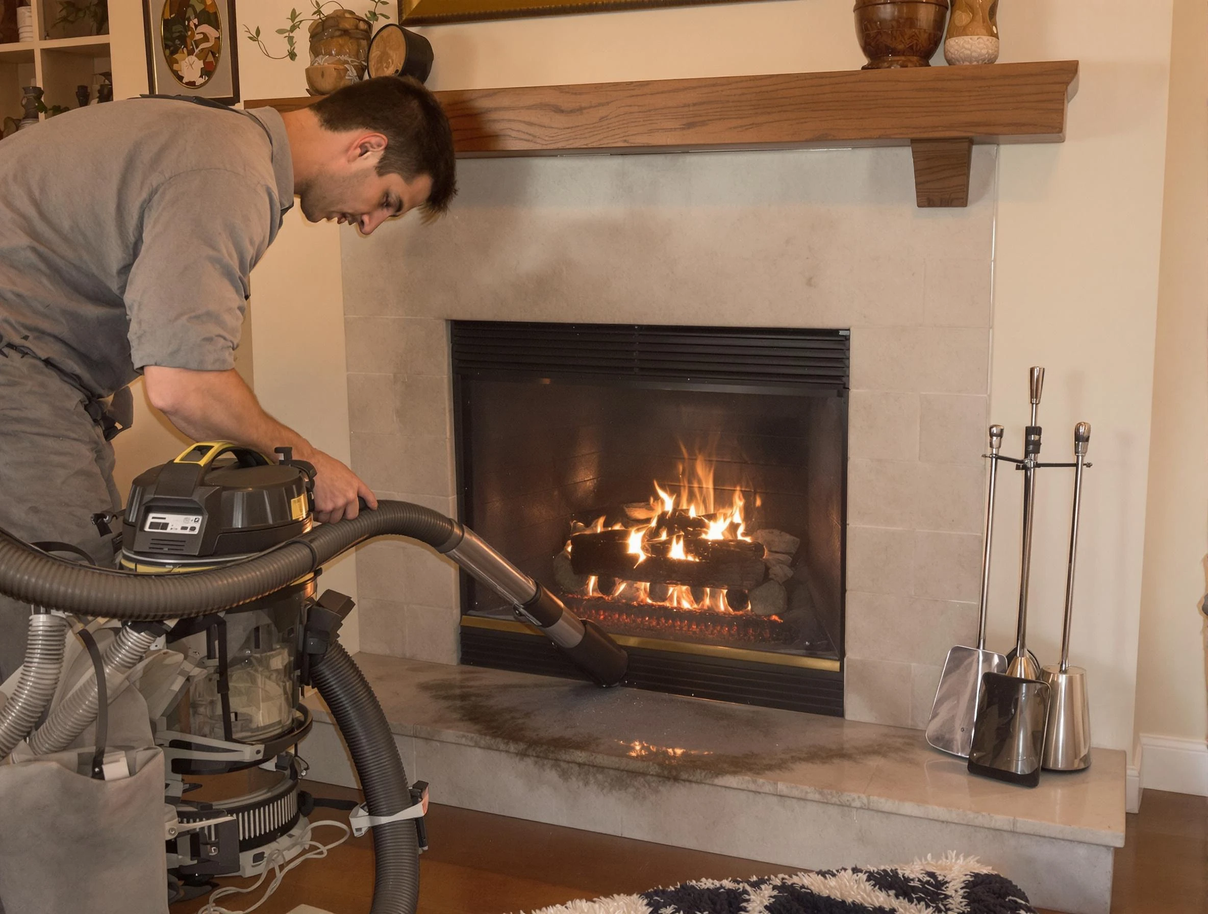 Routine fireplace upkeep by North Strabane Chimney Sweep in North Strabane, PA