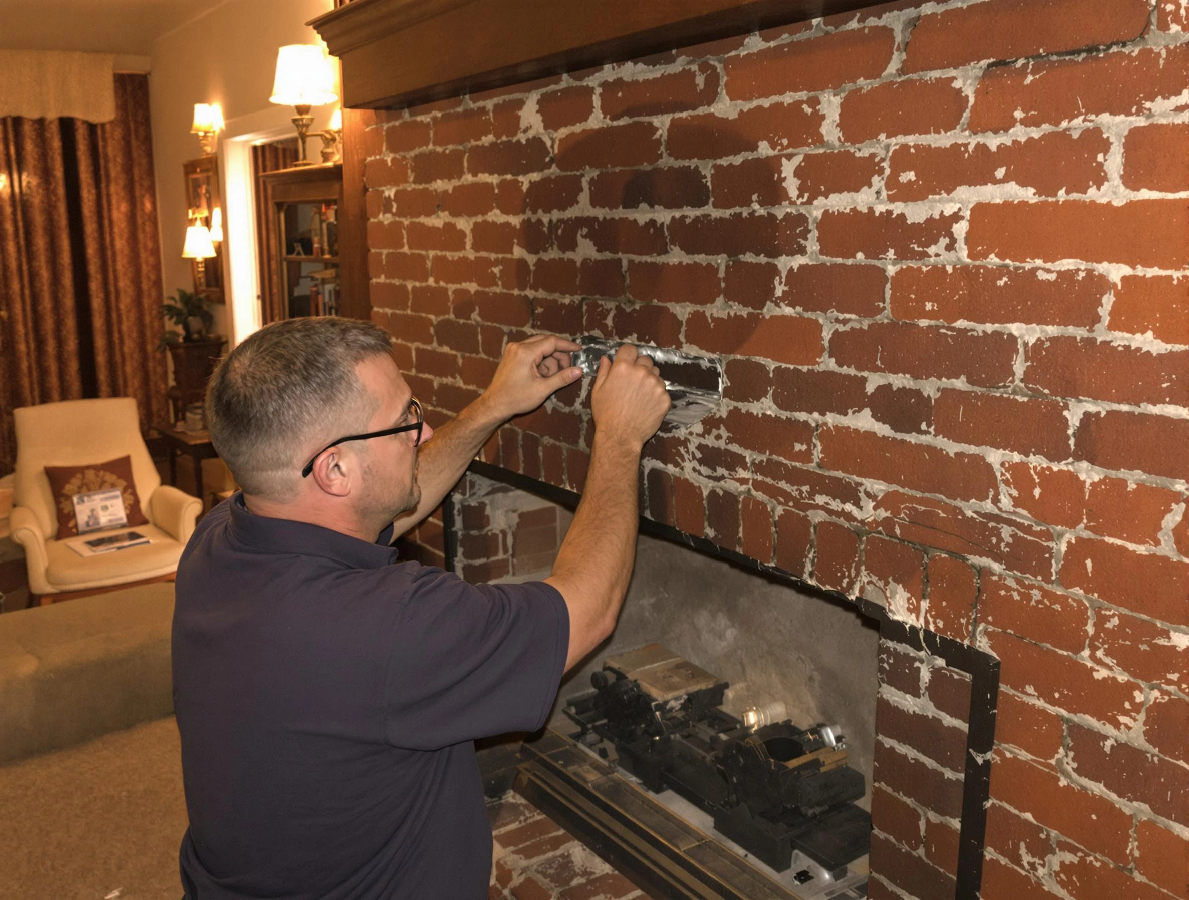 North Strabane Chimney Sweep expert fixing a fireplace in North Strabane, PA
